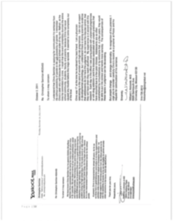 Blurred portfolio page with typed notes